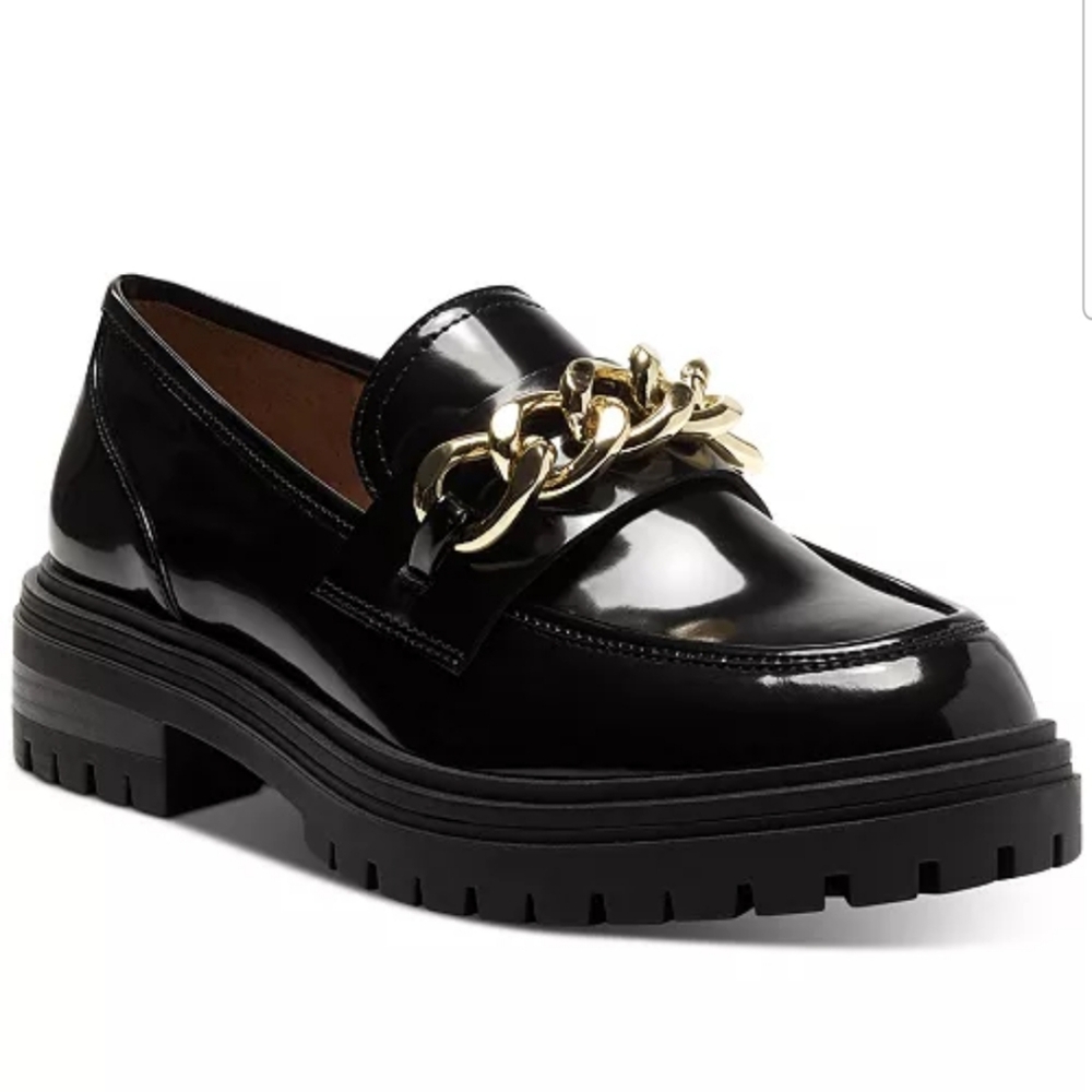 I.N.C. International Concepts Women's Brea Chain-Trim Lug Sole Loafers Size 10